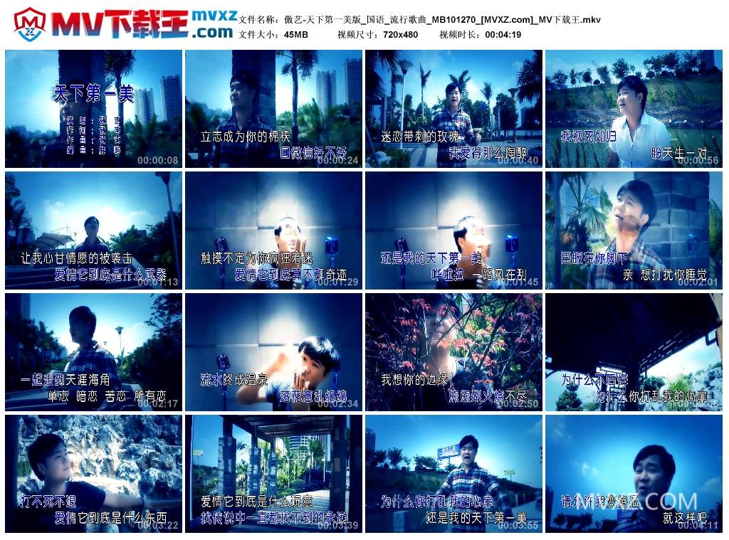 傲艺-天下第一美版_国语_流行歌曲_MB101270